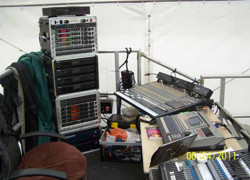 The sound and lighting desk